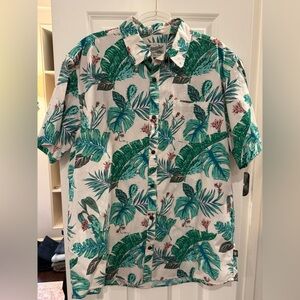 Howler Brothers Palm Tree Leaf Cactus Green Cream Button Down size XL